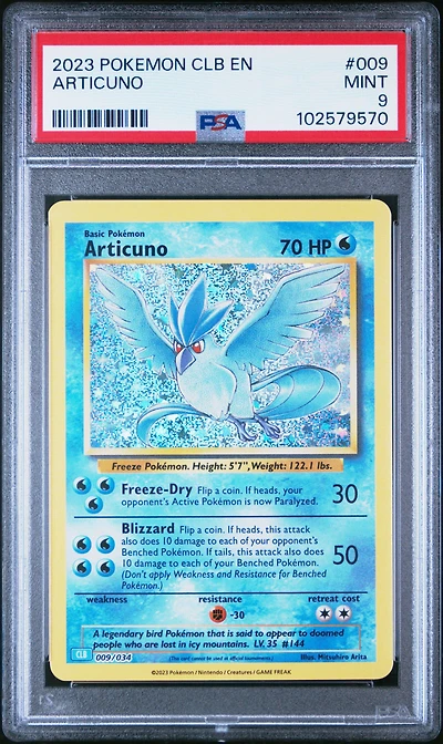 2023 Pokemon Clb-trading Card Game Classic Blastoise & Suicune Ex Deck 009 Articuno PSA