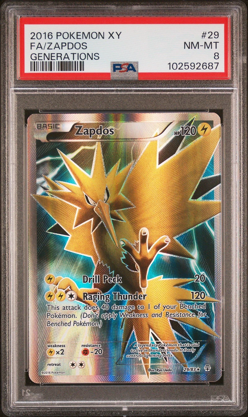 2016 Pokemon Xy Generations 29 Full Art/zapdos PSA