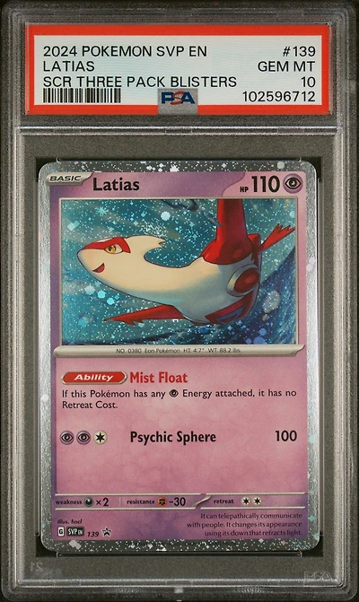 2024 Pokemon Svp En-sv Black Star Promo 139 Latias Stellar Crown Three Pack Blisters PSA