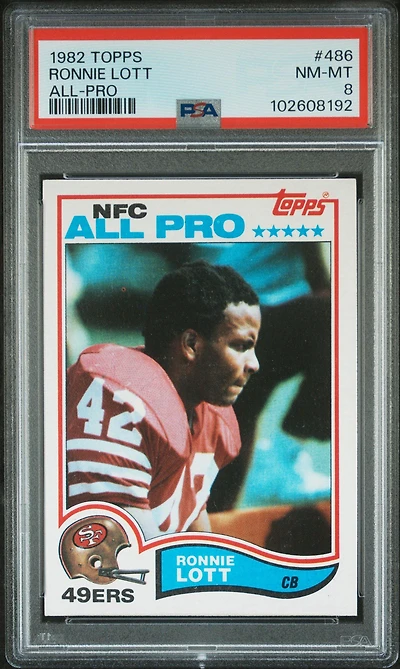 1982 Topps 486 Ronnie Lott All-pro PSA 8