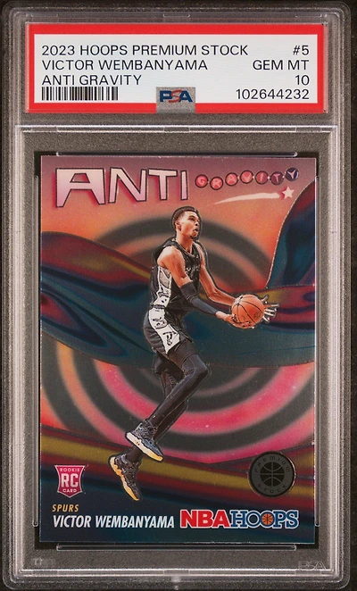 2023 Panini Hoops Premium Stock Anti Gravity 5 Victor Wembanyama PSA 10