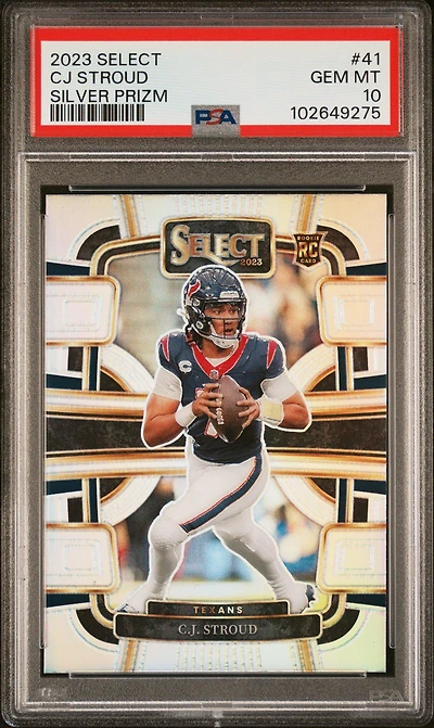 2023 Panini Select 41 Cj Stroud Silver Prizm PSA 10