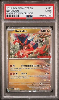 2024 Pokemon Tef En-temporal Forces 119 Koraidon Gamestop Exclusive PSA