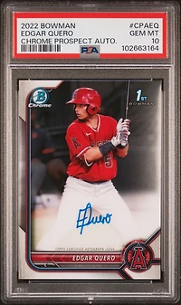 2022 Bowman Chrome Prospect Autographs Cpaeq Edgar Quero PSA 10