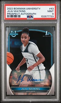 2022 Bowman Chrome University 43 Juju Watkins Prospect Autograph PSA 9