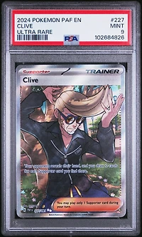 2024 Pokemon Paf En-paldean Fates 227 Clive Ultra Rare PSA 9