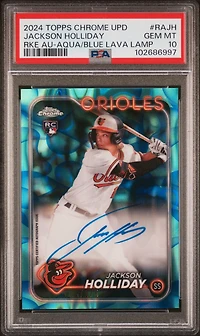 2024 Topps Chrome Update Chrome Rookie Autographs Rajh Jackson Holliday Aqua/blue Lava Lamp PSA 10