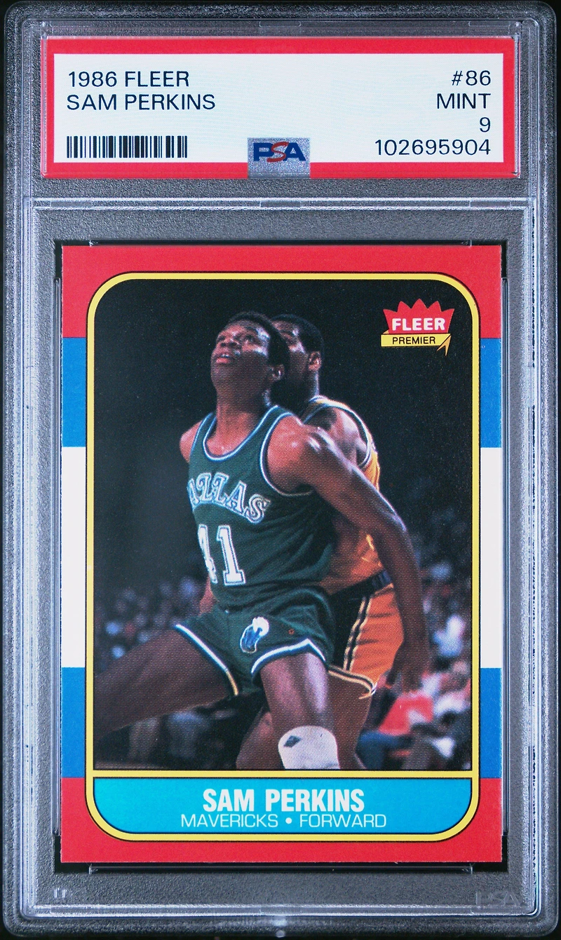 1986 Fleer 86 Sam Perkins PSA 9