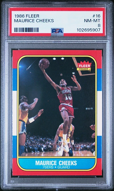 1986 Fleer 16 Maurice Cheeks PSA 8