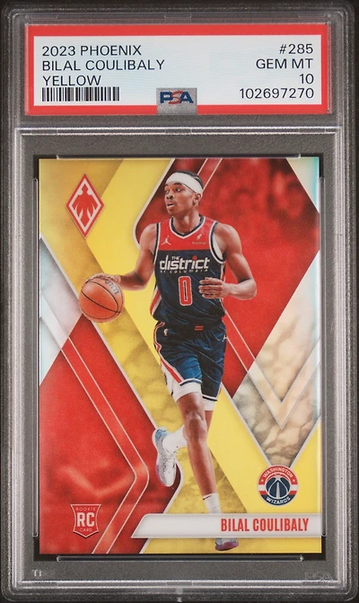 2023 Panini Phoenix 285 Bilal Coulibaly Yellow PSA 10