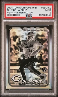 2024 Topps Chrome Update Usc150 Elly De La Cruz Negative Refractor PSA 9