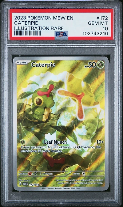 2023 Pokemon Mew En-151 172 Caterpie Illustration Rare PSA