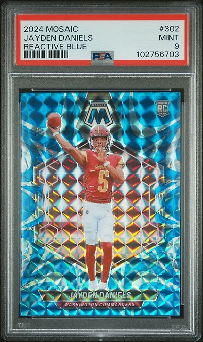 2024 Panini Mosaic Jayden Daniels Reactive Blue PSA