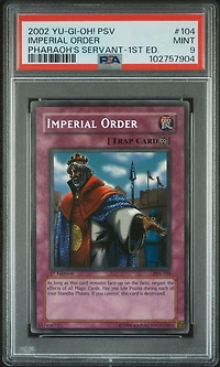 2002 Yu-gi-oh! Psv-pharaoh's Servant 104 Imperial Order 1st Edition PSA 9