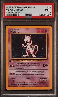 1999 Pokemon German 10 Mewtu-holo 1st Edition PSA