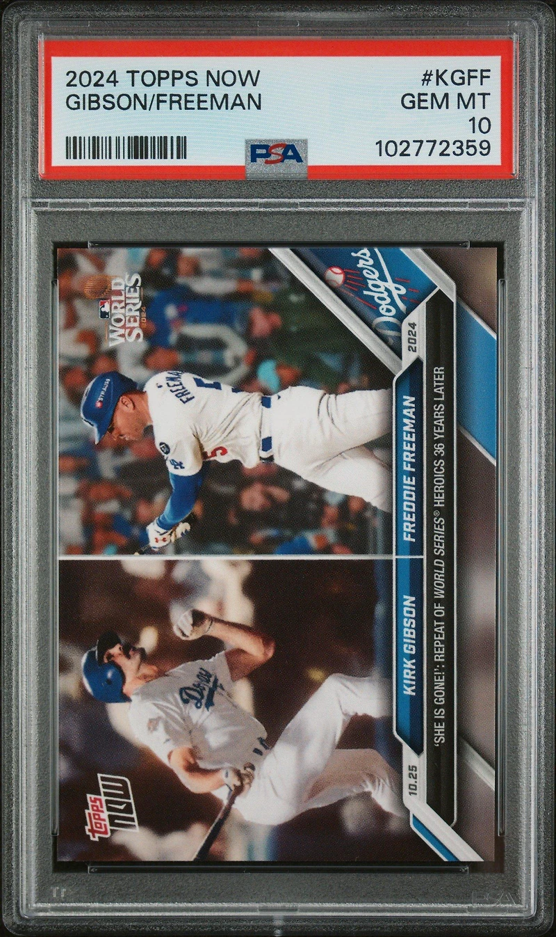 2024 Topps Now Kgff Kirk Gibson/freddie Freeman PSA 10
