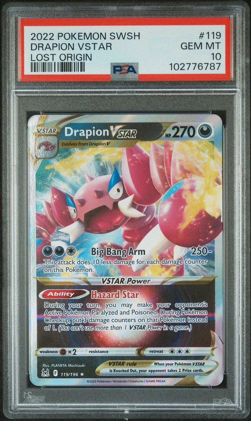 2022 Pokemon Sword & Shield Lost Origin 119 Drapion Vstar PSA