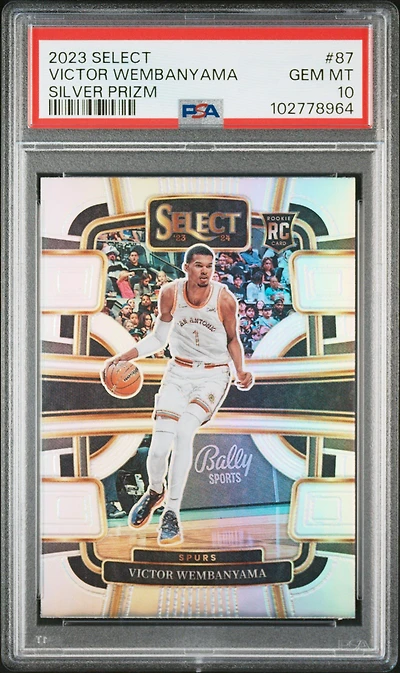 2023 Panini Select 87 Victor Wembanyama Silver Prizm PSA