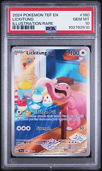 2024 Pokemon Tef En-temporal Forces 180 Lickitung Illustration Rare PSA