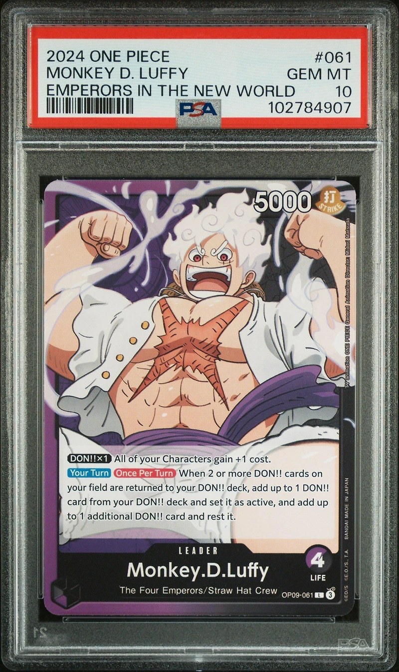 2024 One Piece Op09-emperors In The New World Monkey D. Luffy PSA 10