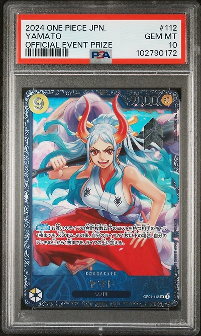 2024 One Piece Japanese Promos 112 Yamato Official Event Prize PSA 10