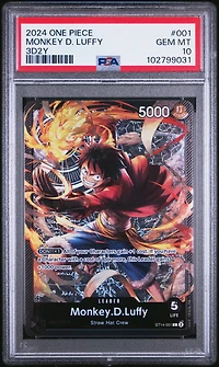 2024 One Piece Starter Deck St14-3d2y 001 Monkey D. Luffy PSA 10