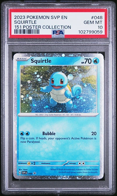 2023 Pokemon Svp En-sv Black Star Promo 048 Squirtle 151 Poster Collection PSA 10