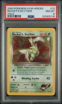 2000 Pokemon Gym Heroes 13 Rocket's Scyther Holo PSA