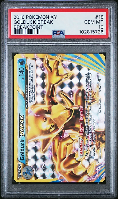 2016 Pokemon Xy Breakpoint 18 Golduck Break PSA 10