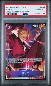 2024 One Piece Japanese Op09-emperors In The New World 065 Sanji Alternate Art PSA 10