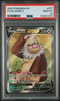 2022 Pokemon Go 077 Full Art/slaking V PSA