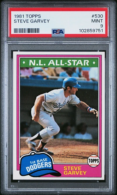 1981 Topps 530 Steve Garvey PSA 9