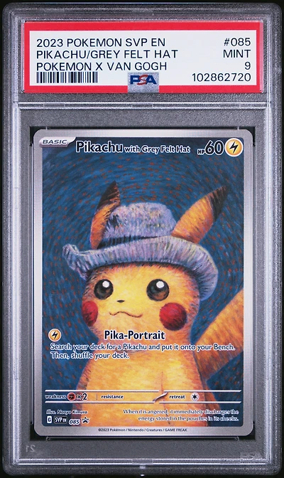 2023 Pokemon Svp En-sv Black Star Promo 085 Pikachu With Grey Felt Hat Pokemon X Van Gogh PSA