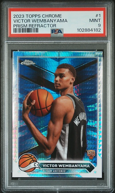 2023 Topps Chrome 1 Victor Wembanyama Prism Refractor PSA 9