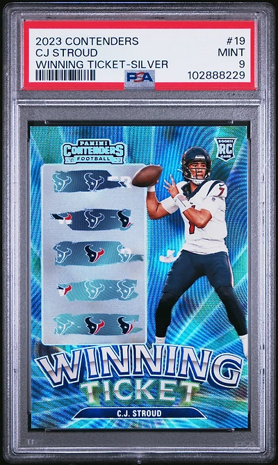 2023 Panini Contenders Winning Ticket 19 Cj Stroud Silver PSA 9