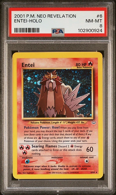 2001 Pokemon Neo Revelation 6 Entei-holo PSA