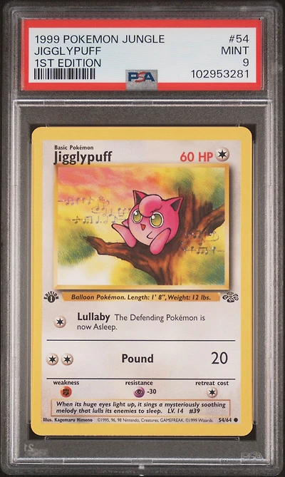 1999 Pokemon Jungle 54 Jigglypuff 1st Edition PSA