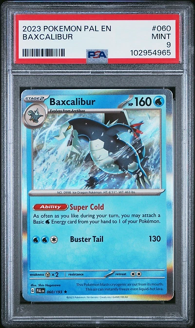 2023 Pokemon Pal En-paldea Evolved Baxcalibur PSA