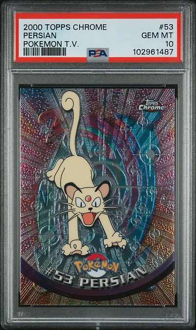 2000 Topps Chrome Pokemon T.v. 53 Persian PSA