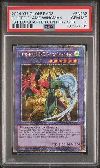 2024 Yu-gi-oh! Ra03-quarter Century Bonanza En152 Elemental Hero Flame Wingman 1st Edition-quarter Century Secret Rare PSA 10