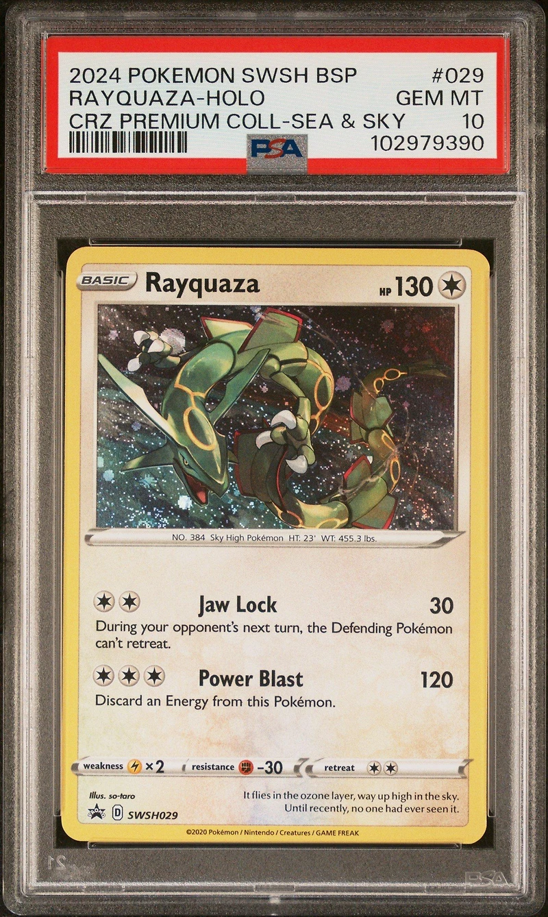 2024 Pokemon Swsh Black Star Promo 029 Rayquaza-holo Crown Zenith Premium Collection Sea & Sky PSA 10