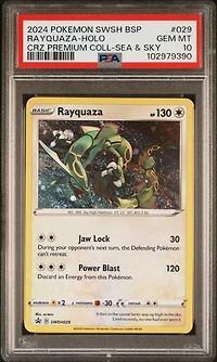 2024 Pokemon Swsh Black Star Promo 029 Rayquaza-holo Crown Zenith Premium Collection Sea & Sky PSA 10