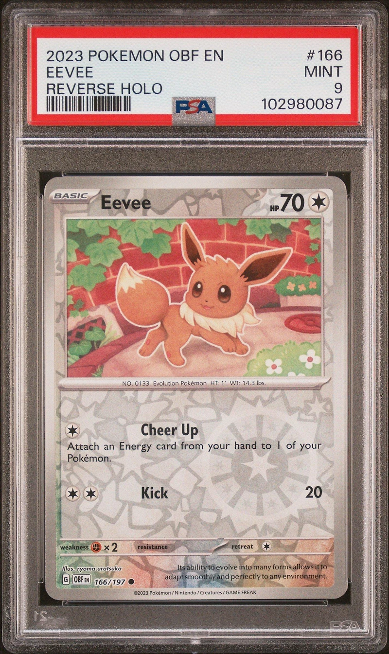2023 Pokemon Obf En-obsidian Flames 166 Eevee Reverse Holo PSA