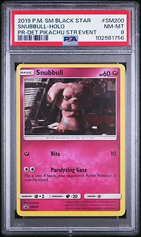 2019 Pokemon Sm Black Star Promo Sm200 Snubbull-holo Detective Pikachu Store Event PSA 8