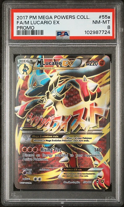 2017 Pokemon Mega Powers Collection Promo 55a Full Art/m Lucario Ex PSA