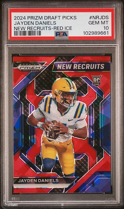 2024 Panini Prizm Draft Picks New Recruits Nrjds Jayden Daniels Red Ice PSA 10