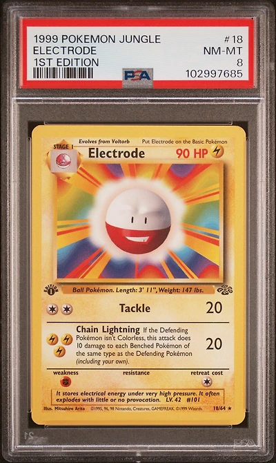 1999 Pokemon Jungle 18 Electrode 1st Edition PSA