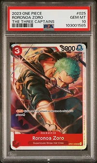 2023 One Piece Ultra Deck St10-the Three Captains 025 Roronoa Zoro PSA 10