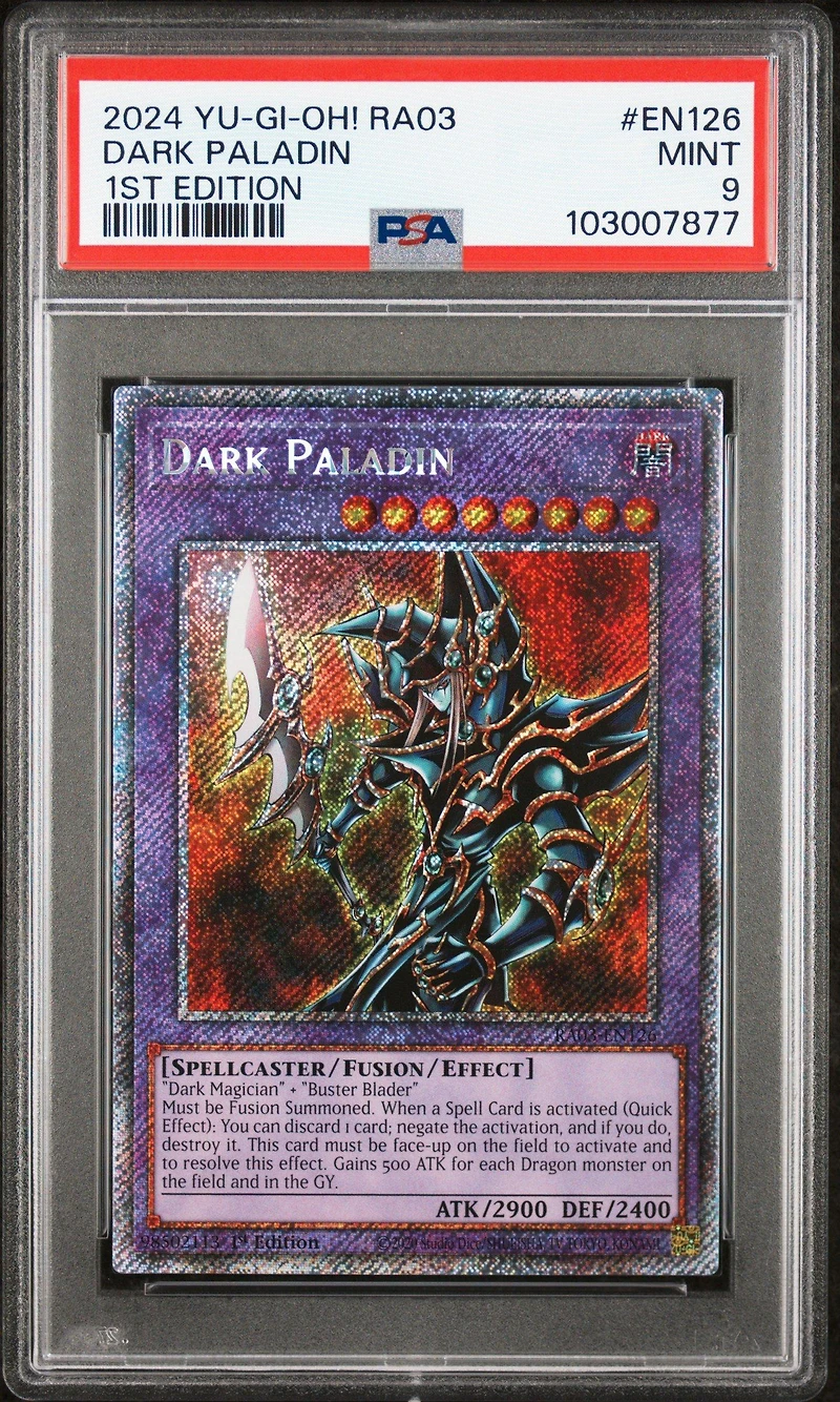 2024 Yu-gi-oh! Ra03-quarter Century Bonanza En126 Dark Paladin 1st Edition PSA 9