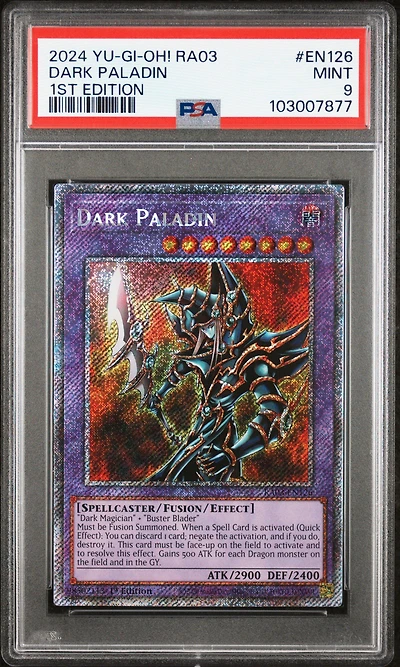 2024 Yu-gi-oh! Ra03-quarter Century Bonanza En126 Dark Paladin 1st Edition PSA 9